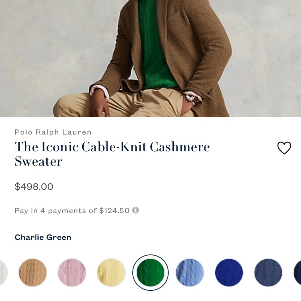 🔥🔥Polo Ralph Lauren The Iconic Cable-Knit Cashmere Sweater, green,M, L🔥🔥 - Picture 8 of 11